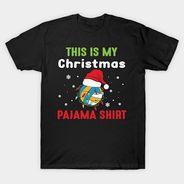 This Is My Christmas Pajama Volleyball Middle Blocker Setter Outside Hitter T-Shirt by Chase Excellence